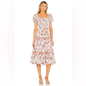 LoveShackFancy Maise Strawberry Midi Dress